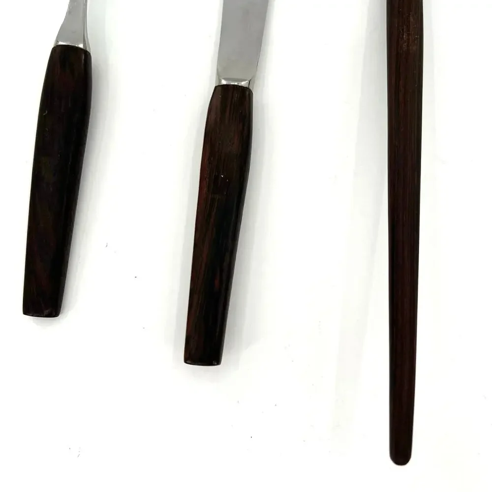 MCM Rostfri SMS Stainless Steel Swedish Nordic carving set with wood handle.